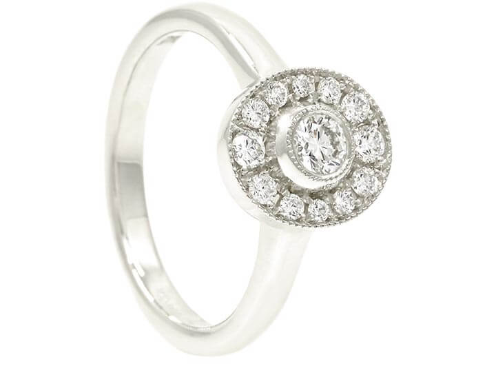 Fairtrade 9ct White Gold Halo Engagement Ring