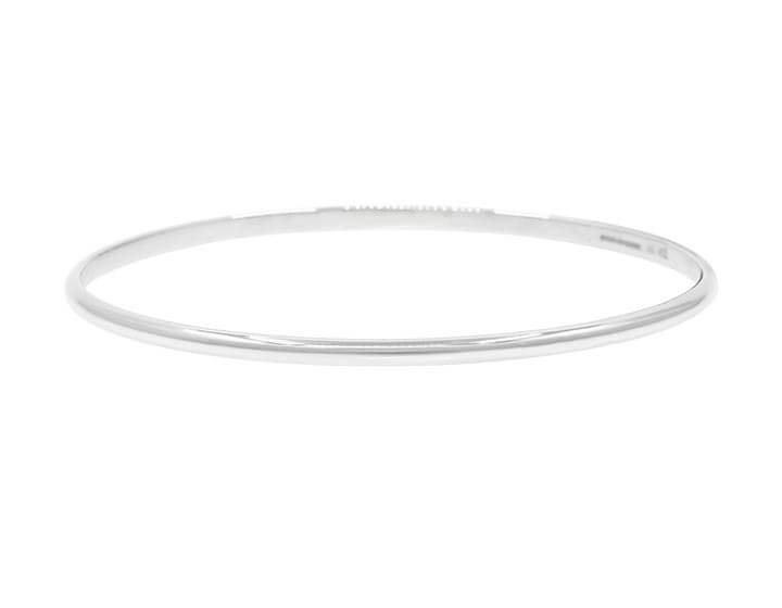 Sterling Silver Handmade Delicate Oval Bangle