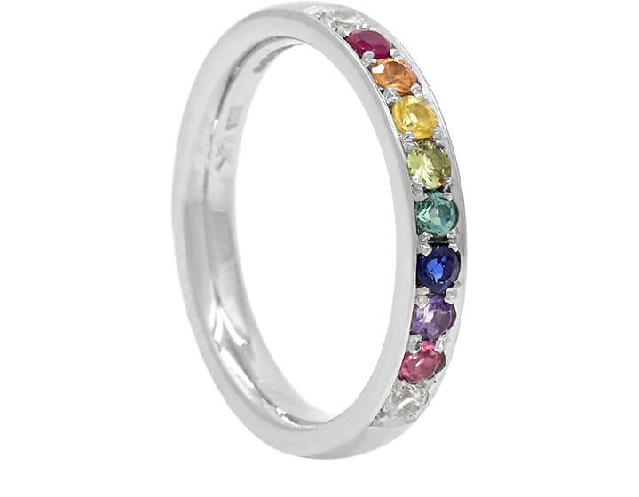 Rainbow Eternity Ring for Linda