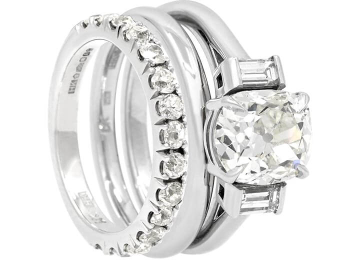 Lizzie's Old Cut Diamond Bridal Ring Set