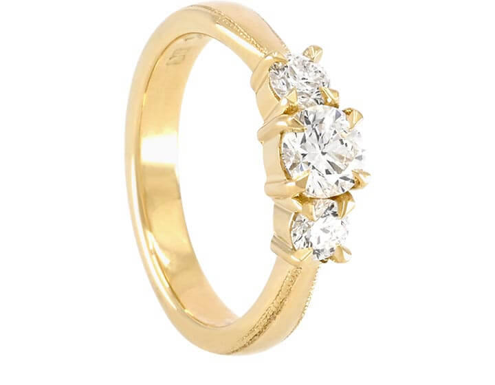Bespoke Diamond Trilogy in Fairtrade Yellow Gold