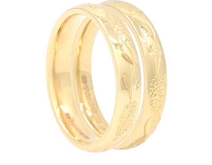 Wisteria Inspired Wedding Rings for Amanda and Rebecca
