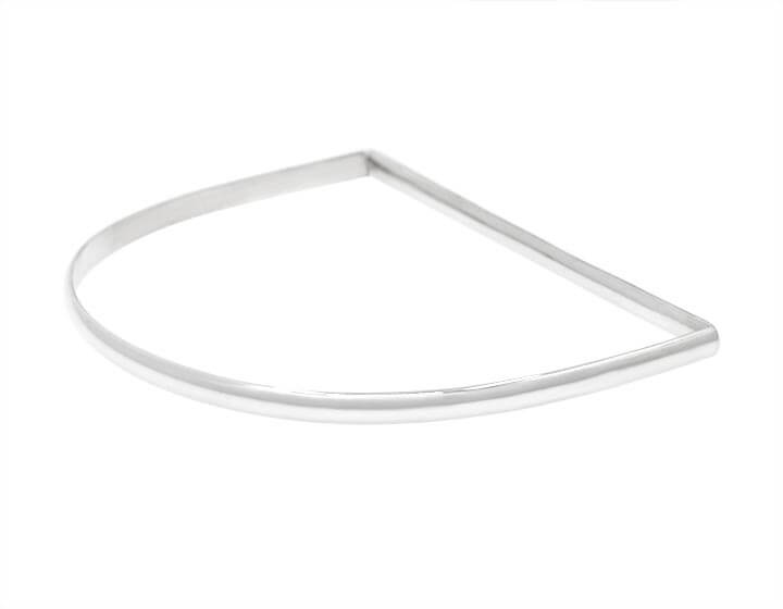 Sterling Silver Handmade Modern Asymmetric Bangle