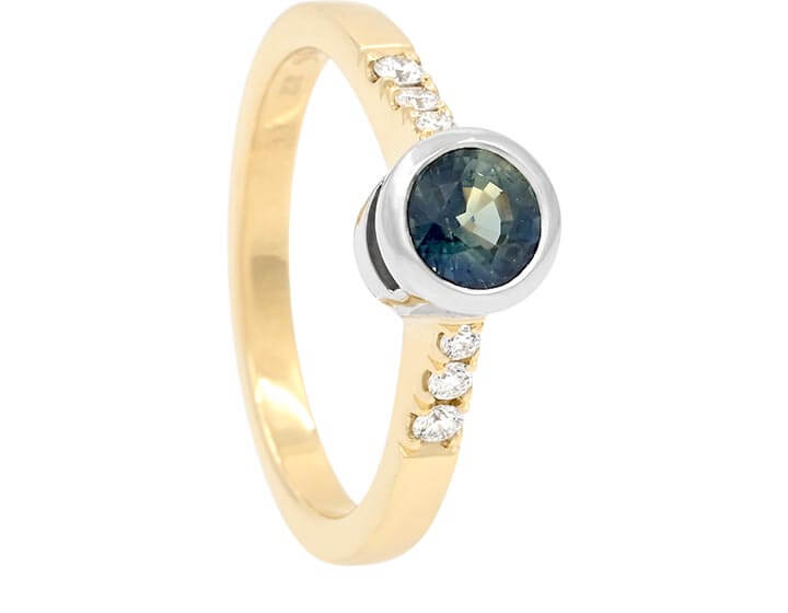 Teal Sapphire and Diamonds for Jean