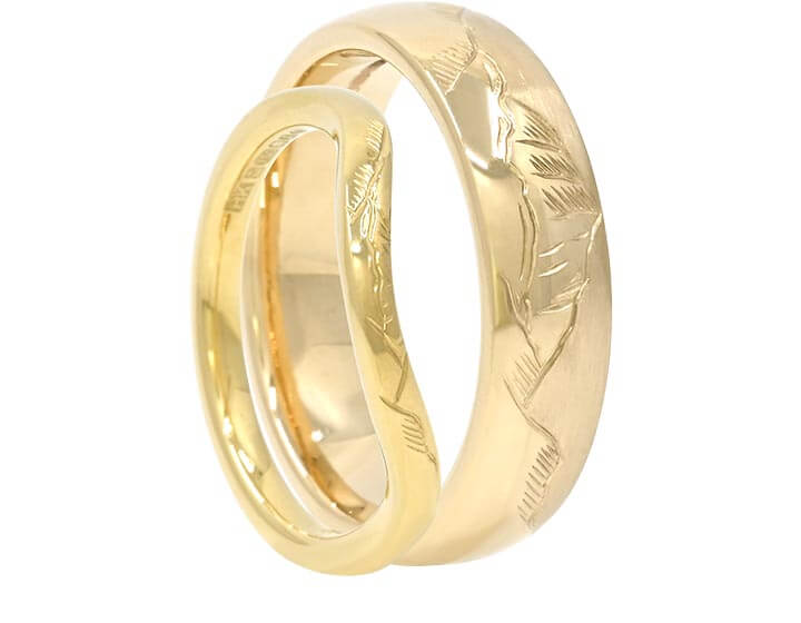 Swiss Alp Inspired Wedding Rings for Tori and James