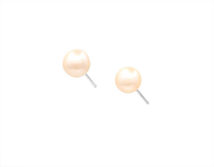 Cultured Peach River Pearl And Sterling Silver Stud Earrings