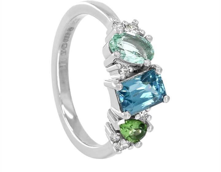 knee length dresses for ladies 1 Carat Art Deco Unique Engagement Ring Odisea Lab Diamond IGI Certified. / 14K White Gold / 8
