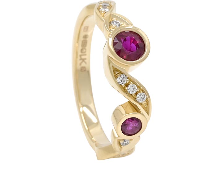 Debra's Yellow Gold Ruby and Diamond Ring
