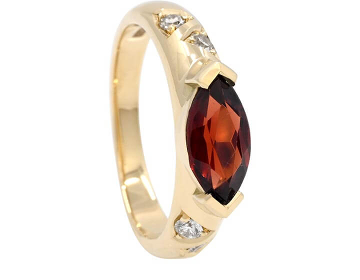 9ct gold dress rings Angela's Yellow and Own Marquise Garnet and Diamond Ring figure hugging dress
