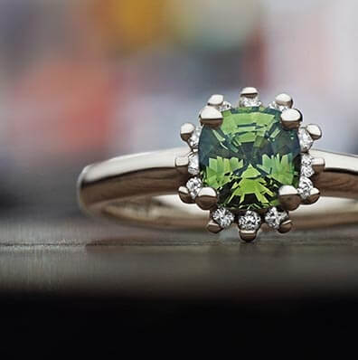 Green hot sale tsavorite ring