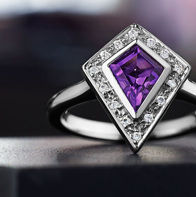 Men's Purple 925 Sterling Silver American Diamond Ring, 6 at Rs 150/gram in  Mumbai