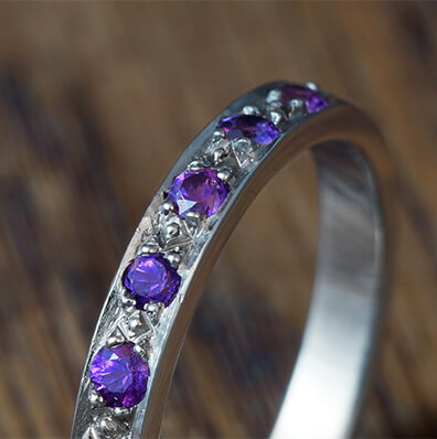 Amethyst and sale diamond eternity band