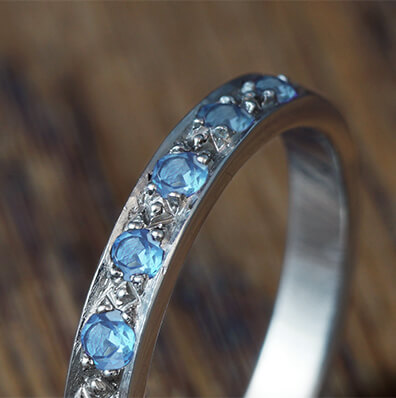 Aquamarine and deals diamond eternity ring