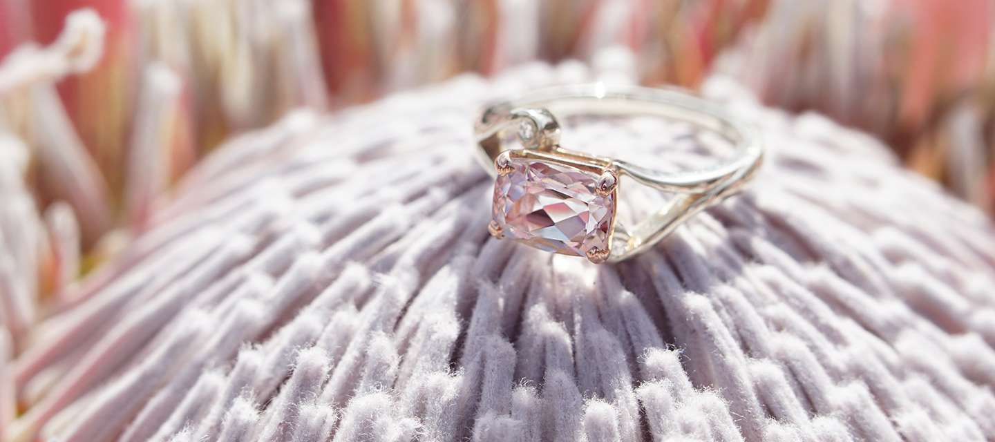 Simple morganite hot sale engagement ring