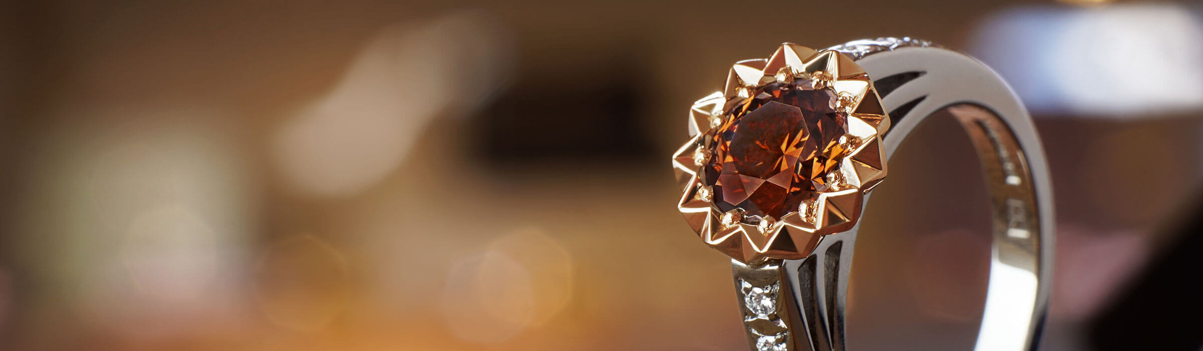 diamond and mixed metal bespoke engagement ring