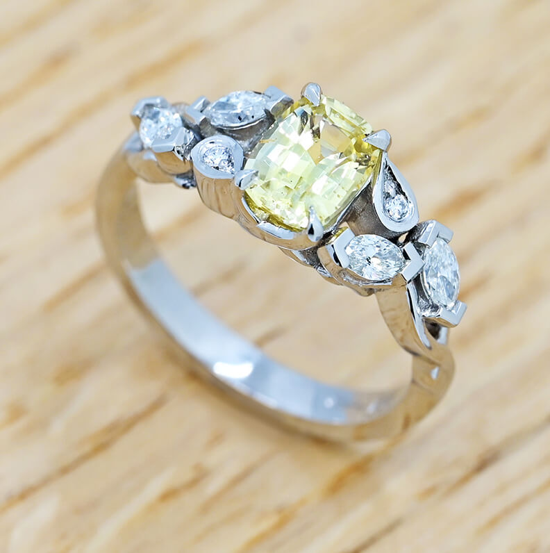 Bird of store paradise engagement ring